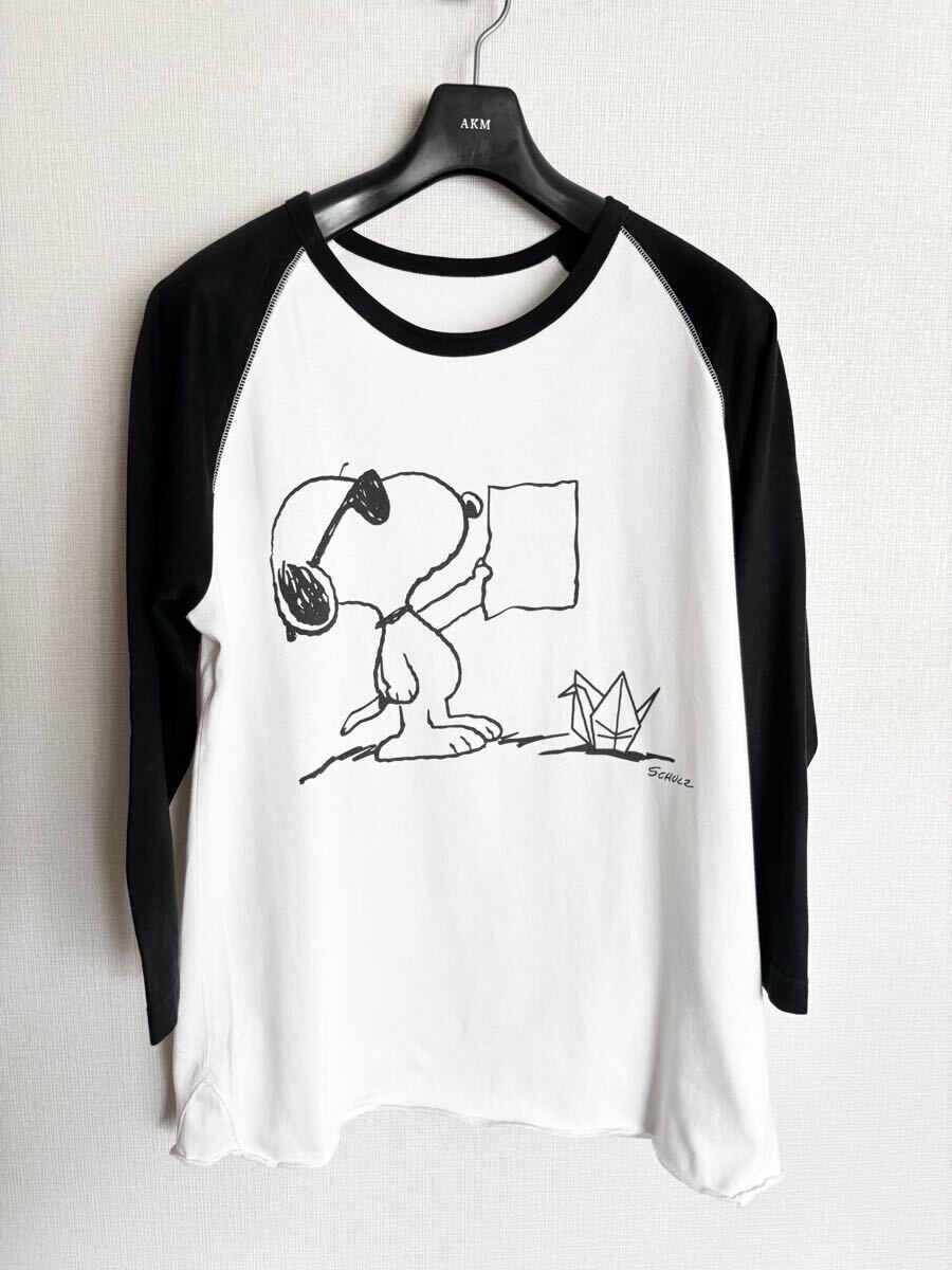 1 piu 1 uguale 3 × peanuts 七分袖 Tシャツ Ⅴ / スヌーピー snoopy akm ピーナッツ baseball shirt ラグラン 拍卖