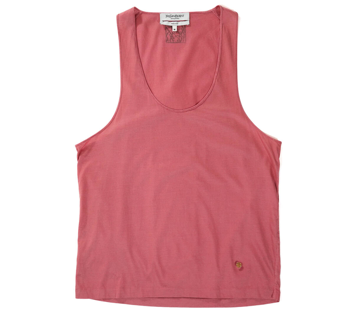 「 イタリア製 YVES SAINT LAURENT rive gauche タンクトップ ピンズ付き コットン 」イヴ サンローラン リヴゴーシュ Mサイズ 拍卖