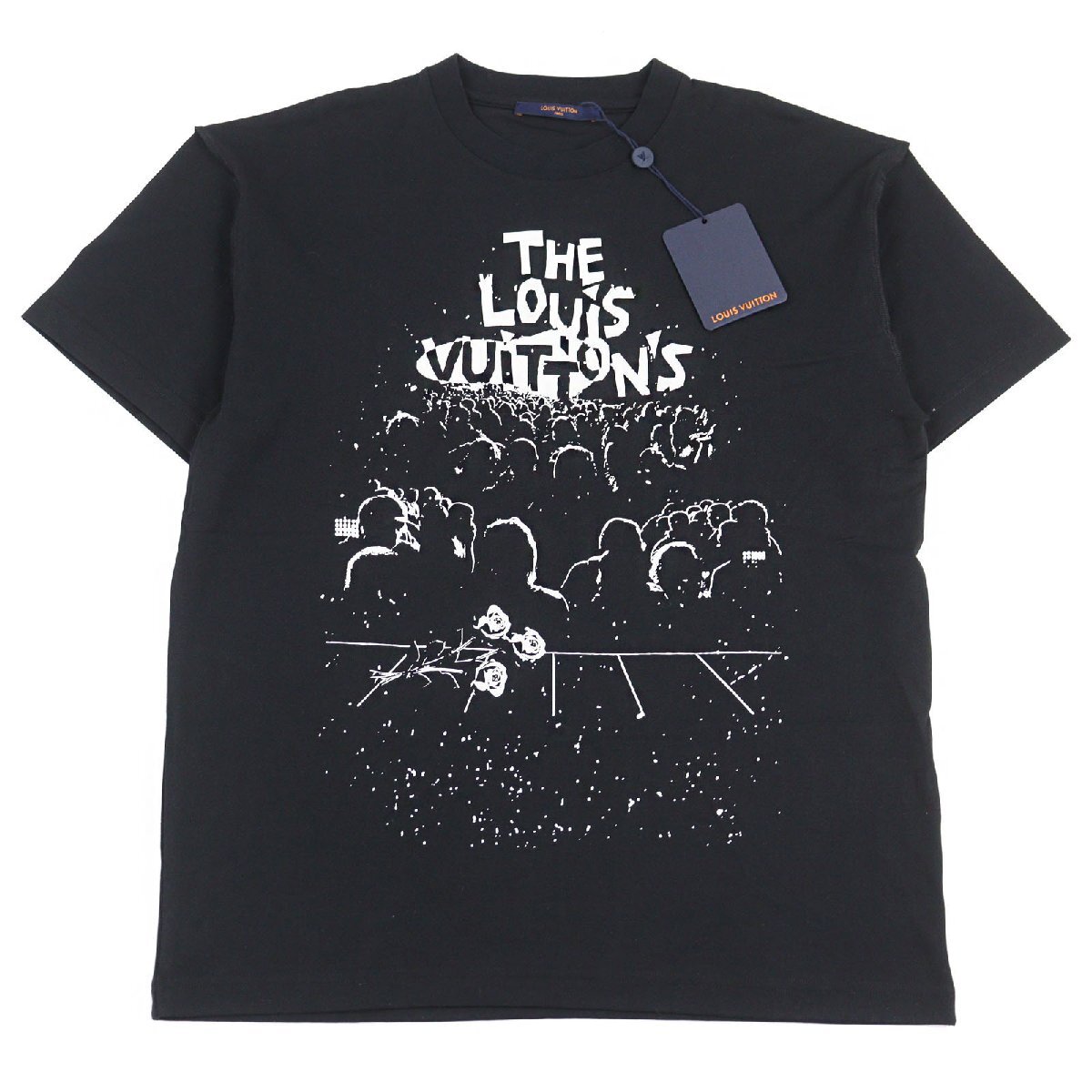 未使用品○LOUIS VUITTON ルイヴィトン 23SS HOY10W LVコンサートプリント ロゴ刺繍 クルーネック 半袖Tシャツ S 正規品 メンズ拍卖