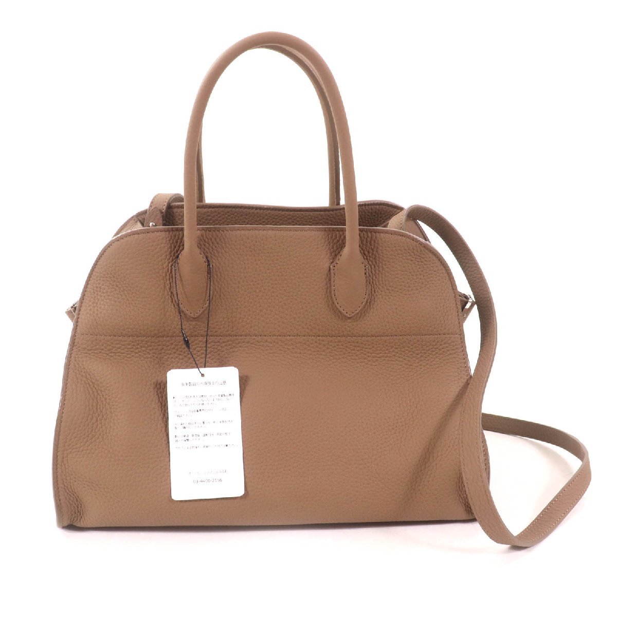 未使用品★THE ROW ザロウ W1586L133 Soft Margaux 12 ソフトマルゴー12 カーフレザー 2way ショルダーバッグ ハンドバッグ トープ 袋付拍卖