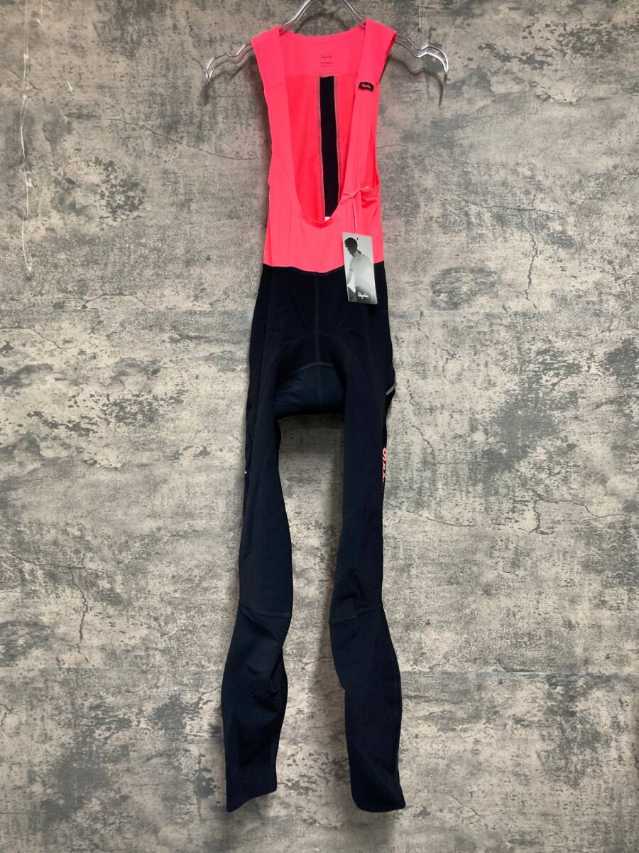 JE274 ラファ Rapha SOUPLESSE WINTER TIGHTS WITH PAD ビブタイツ ブラック ピンク レディース XXS 裏起毛拍卖