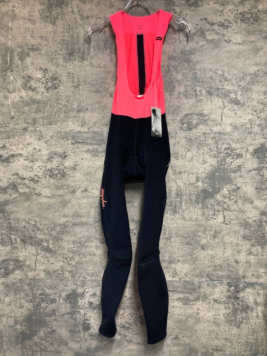 JE272 ラファ Rapha SOUPLESSE WINTER TIGHTS WITH PAD ビブタイツ ブラック ピンク レディース XXS拍卖