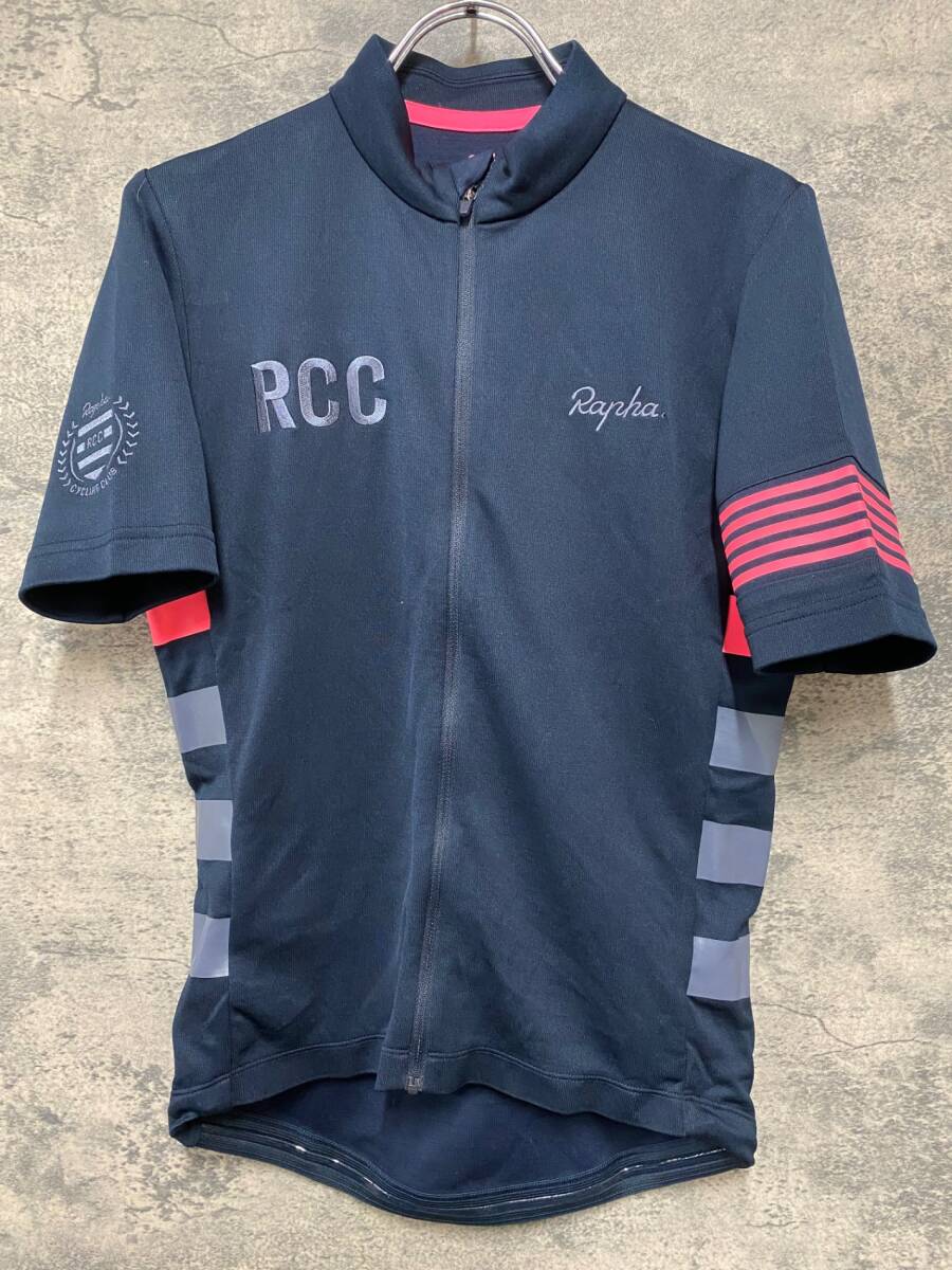 JG323 ラファ Rapha RCC CLASSIC JERSEY 半袖 サイクルジャージ 紺 S拍卖