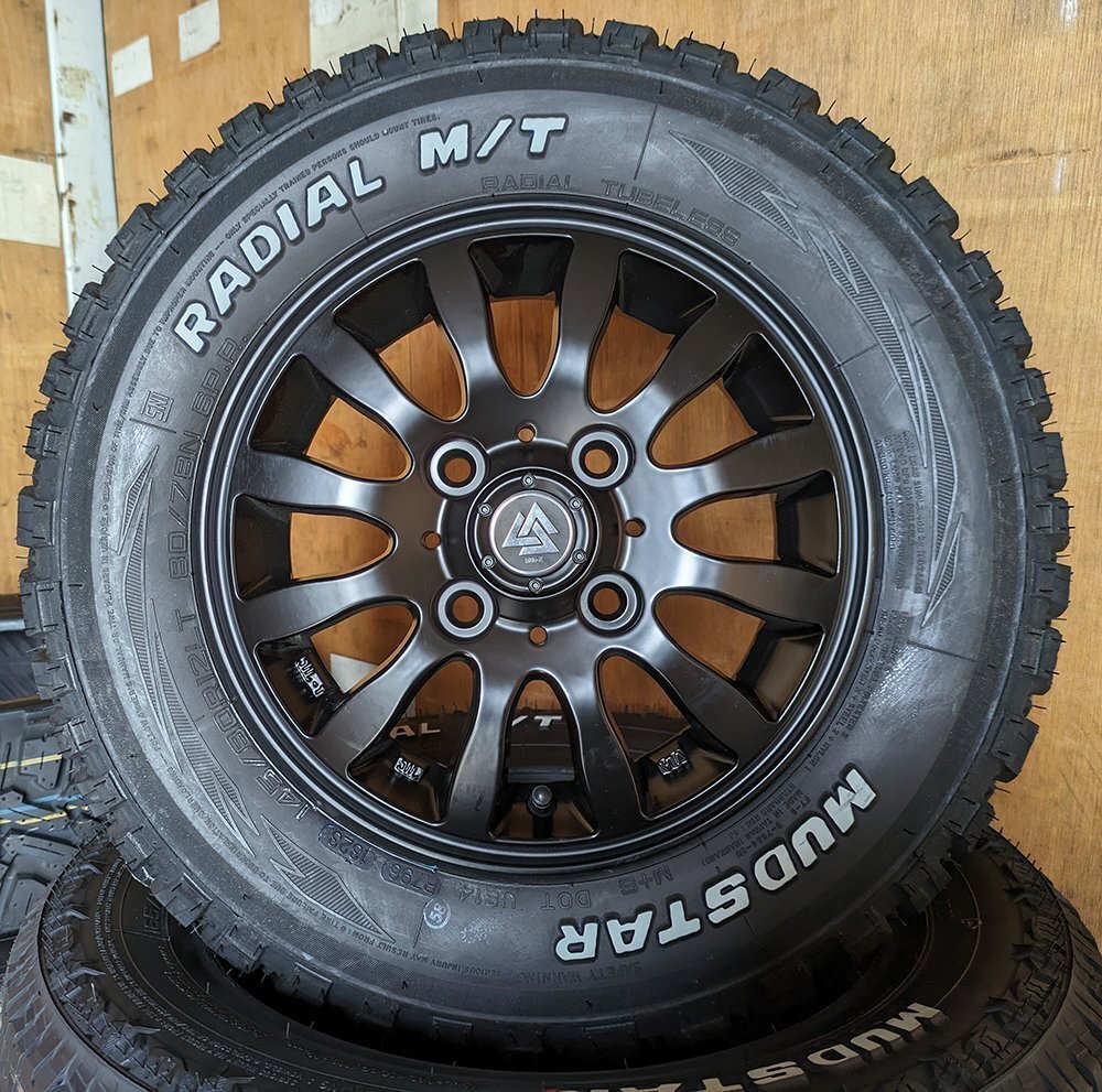 N-VAN アクティ ハイゼット アトレー クリッパー キャリィ 12インチ マッドスター ラジアル MT 145/80R12 80/78N ホワイトレター拍卖