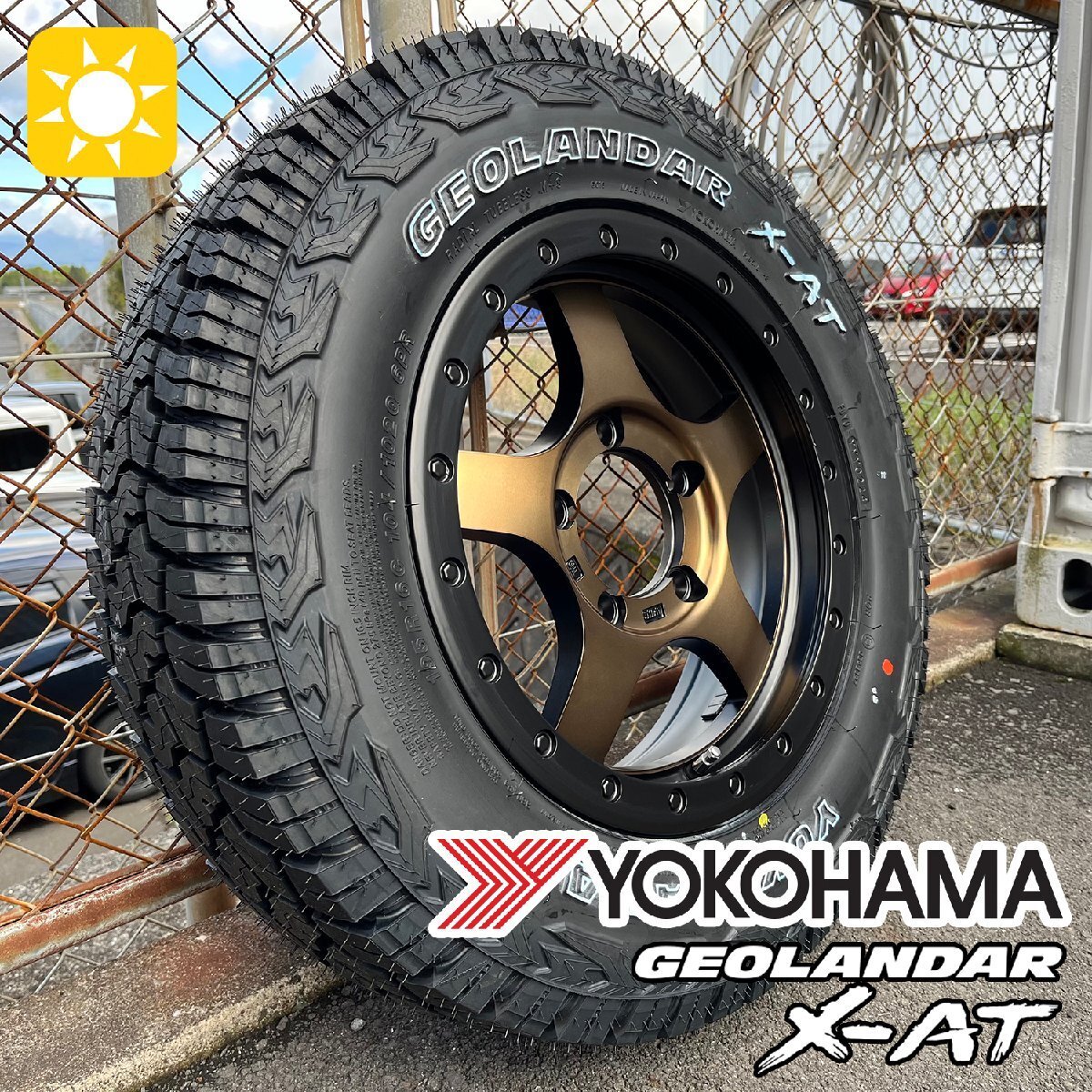 【新品4本】ジムニー JB64 JB23 JA12 JA11 YOKOHAMA ジオランダー X-AT 195R16 タイヤホイール 16インチ BDX05 ホワイトレター拍卖