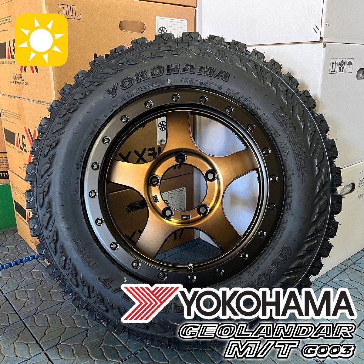 【新品4本】ジムニー JB64 JB23 JA BDX05 YOKOHAMA ジオランダー MT G003 185/85R16 タイヤホイール 16インチ拍卖
