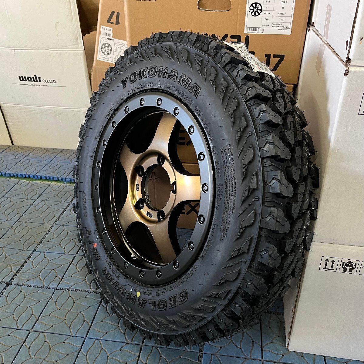 背面用付き(5本セット)ジムニー専用設計 BDX05 ヨコハマ ジオランダー MT 185/85R16 175/80R16 195R16 タイヤホイールセット 16インチ拍卖