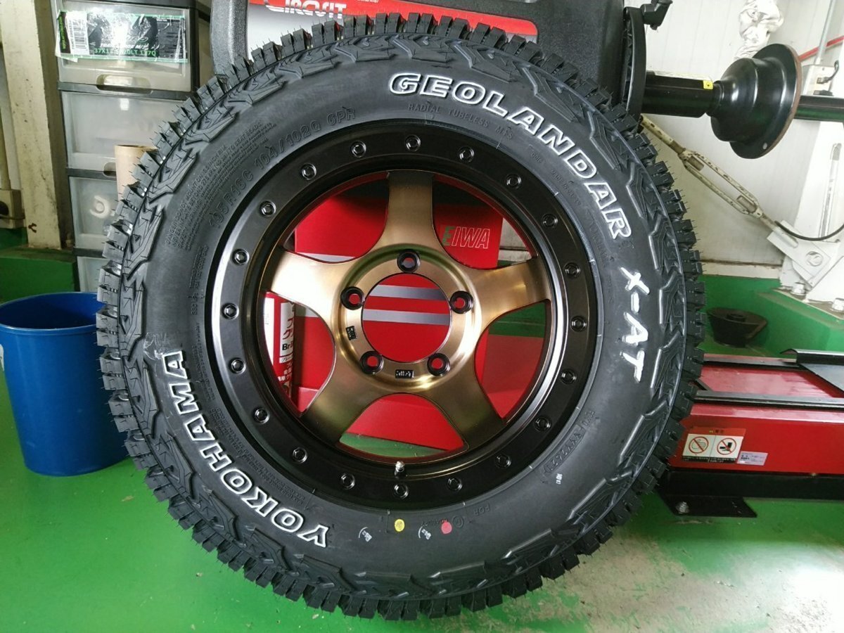 新品 ジムニー タイヤ ホイール セット 195R16 ヨコハマ ジオランダー X-AT ホワイトレター 16インチ BDX05 4本セット拍卖