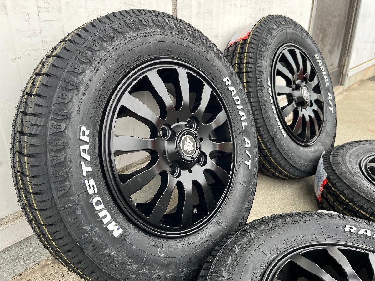 軽自動車 N-VAN アクティ タイヤホイールセット マッドスター ラヂアル AT 145/80R12 MUD-Xⅱ 12インチ拍卖