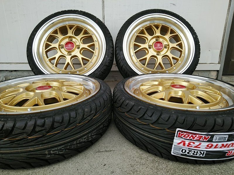 軽用 タイヤホイール 16インチ BD00 メッシュ ゴールドポリッシュ KENDA KR20 165/45R16 サイズ選べる!拍卖