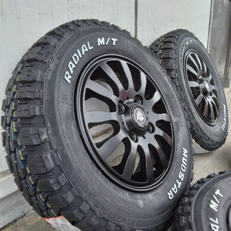 軽トラ 軽バン N-VAN ハイゼット アクティ アトレー キャリイ 145/80R12 12インチ タイヤホイールセット ホワイトレター MUD-Xii拍卖