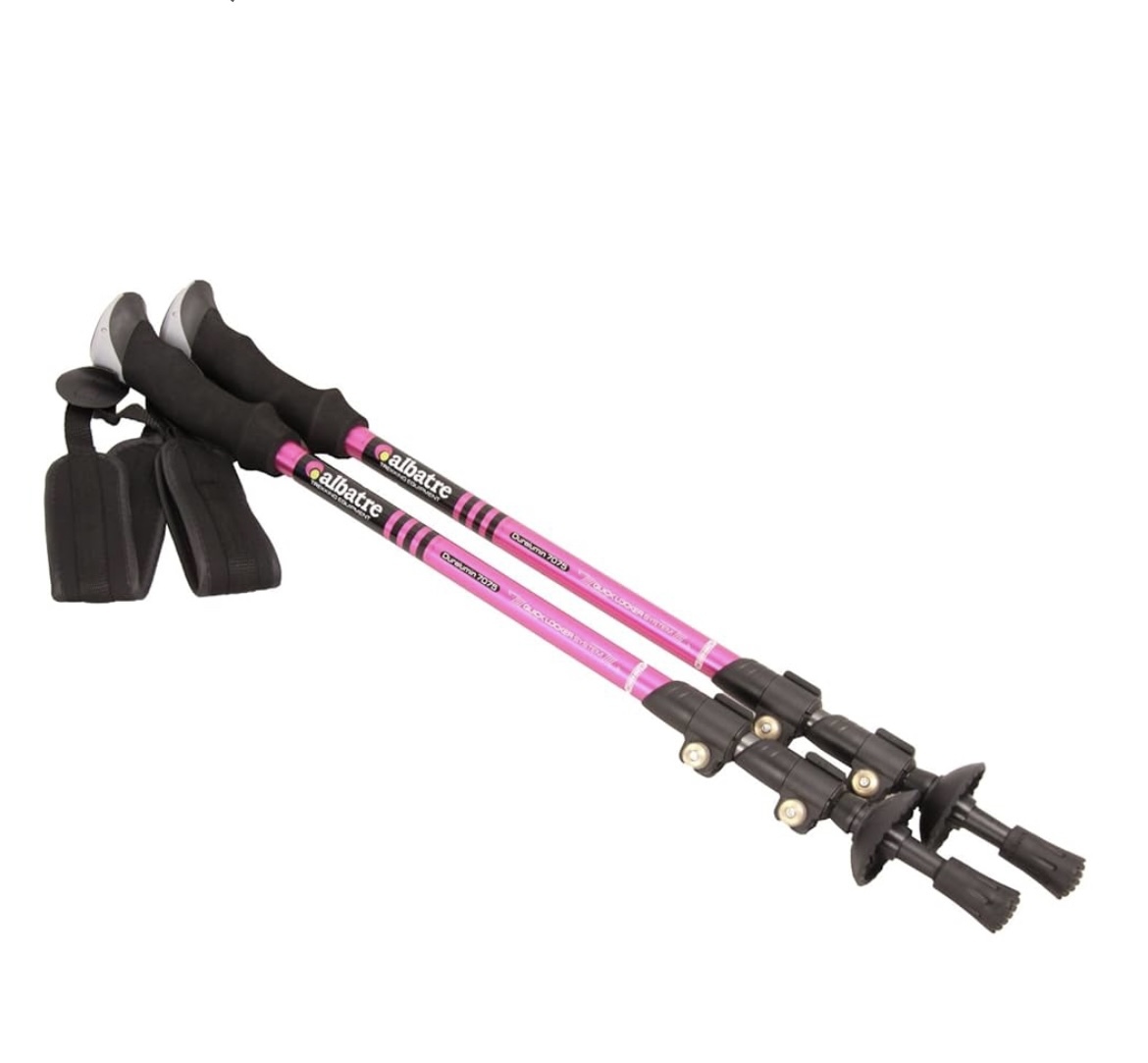 【即決・送料込】新品・未使用ALBATRE アルミトレッキングポール2本組AL-TIP2210 マゼンタ I型グリップストック軽量高強度7075ジュラルミン拍卖