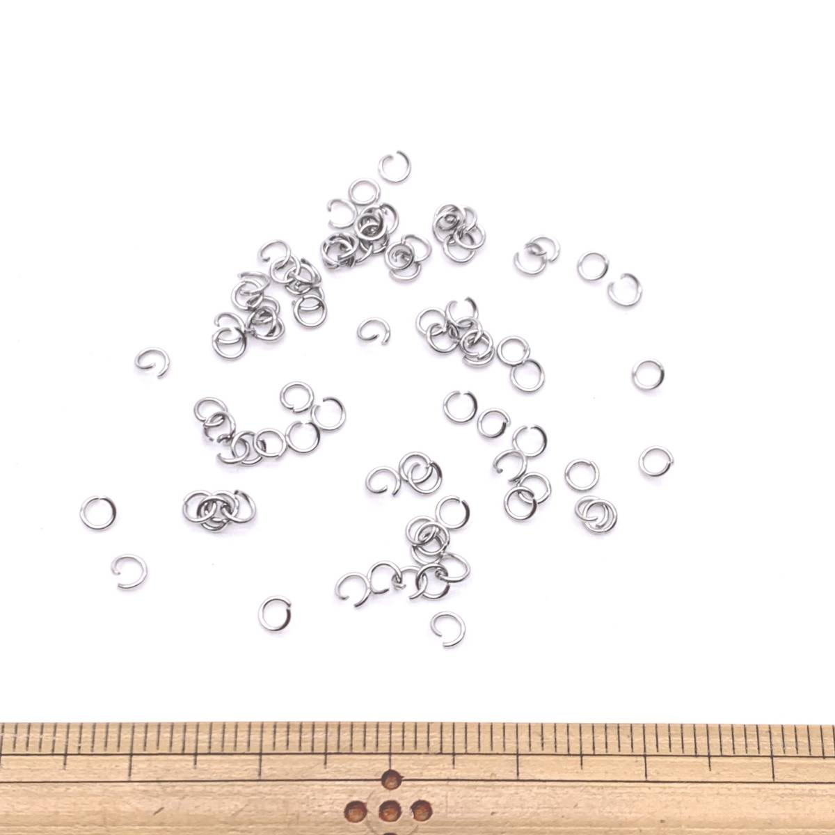 【極小極細】 丸カン3mm 径線0.4mm ステンレス 1g 約110個拍卖
