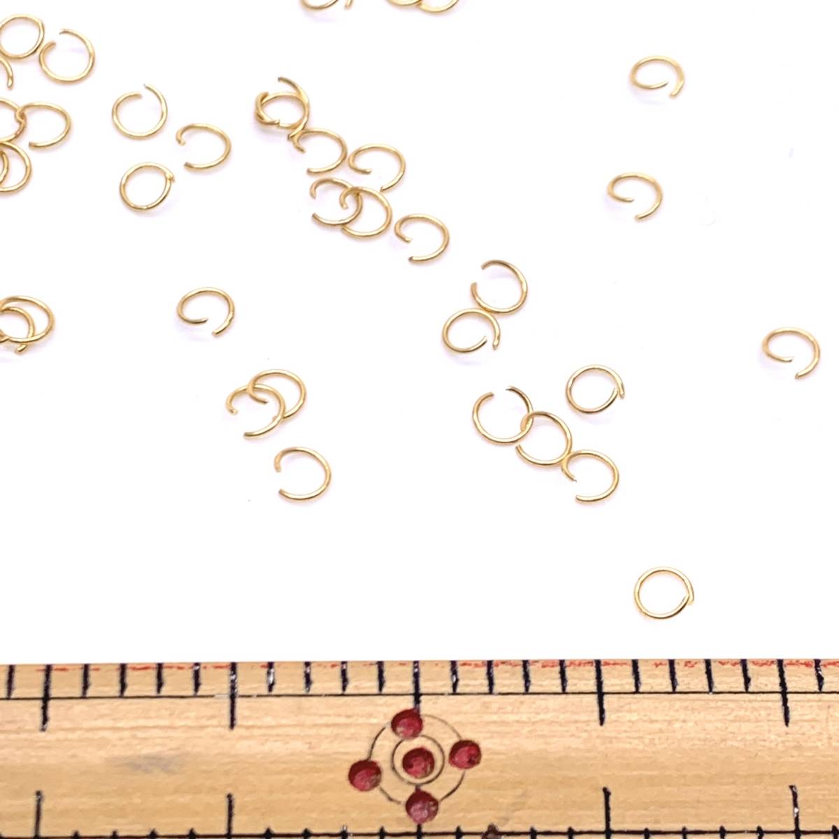 極小 ステンレス製 丸カン ゴールド 3mm 50個拍卖