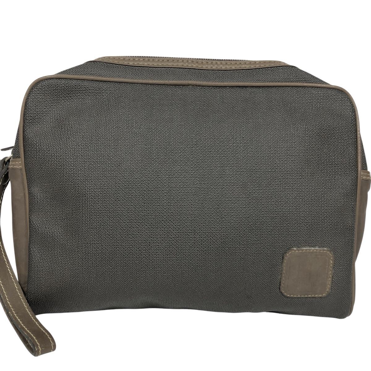 【ダンヒル】本物 dunhill セカンドバッグ ロゴモチーフ ハンドストラップ付き クラッチバッグ PVC×レザー 男性用 メンズ フランス製拍卖