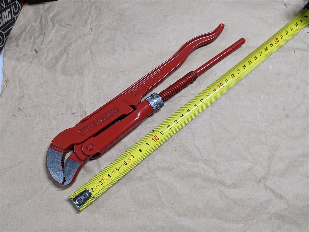 パイプレンチ 45度 (NO.3-4/4●BU3482) 未使用 スウェーデンモデル バナジウム合金製 USAG(ウーザック) 310/270拍卖