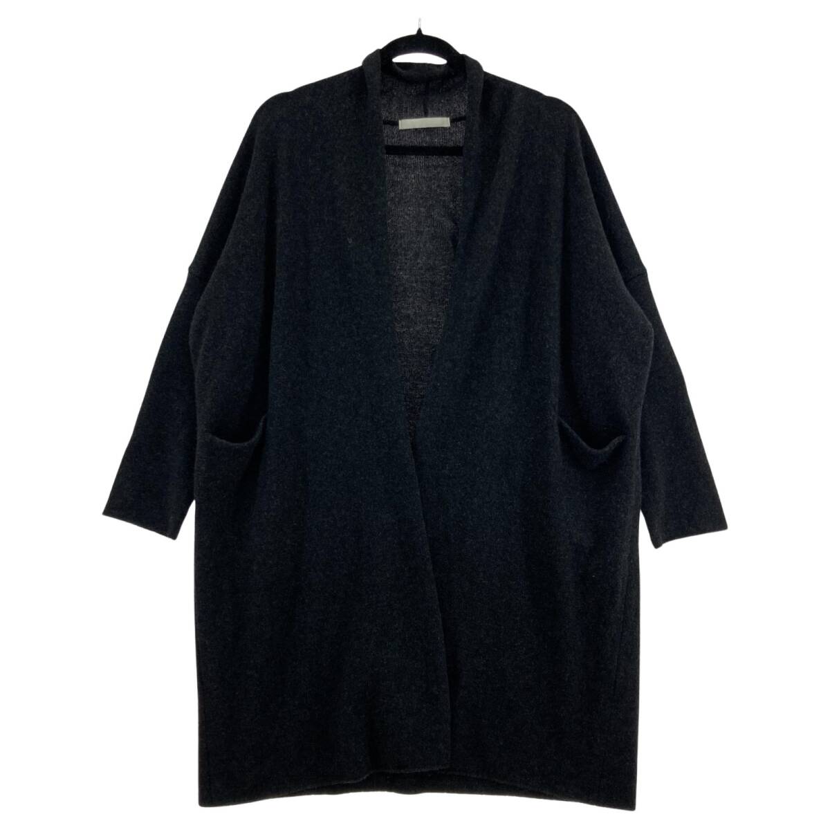 evam eva エヴァムエヴァ wool sable robe V243K917 ニット ロング カーディガン sizeM/ブラック拍卖