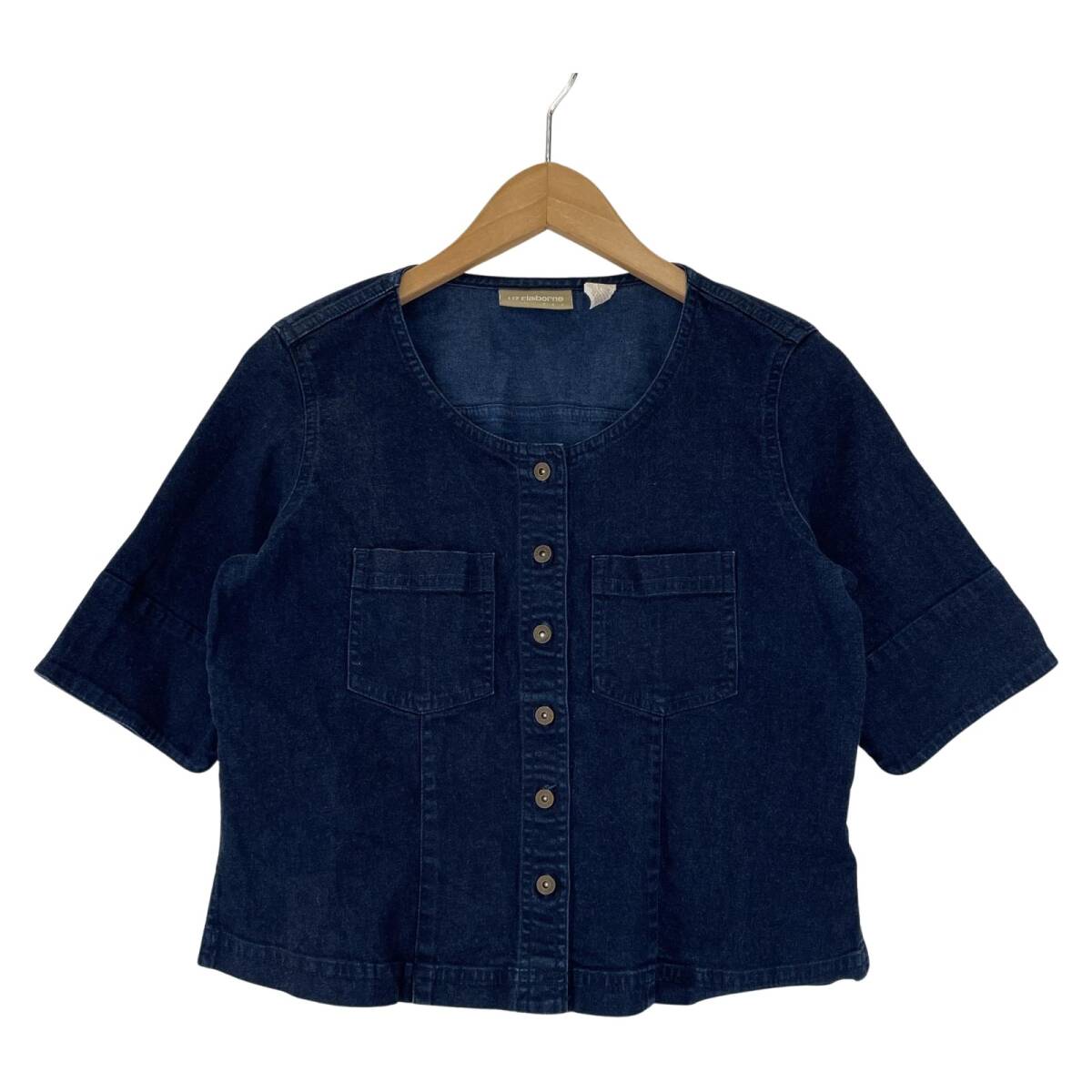 Liz Claiborne リズクレイボーン Uネック カットソー sizeS/ブルー拍卖