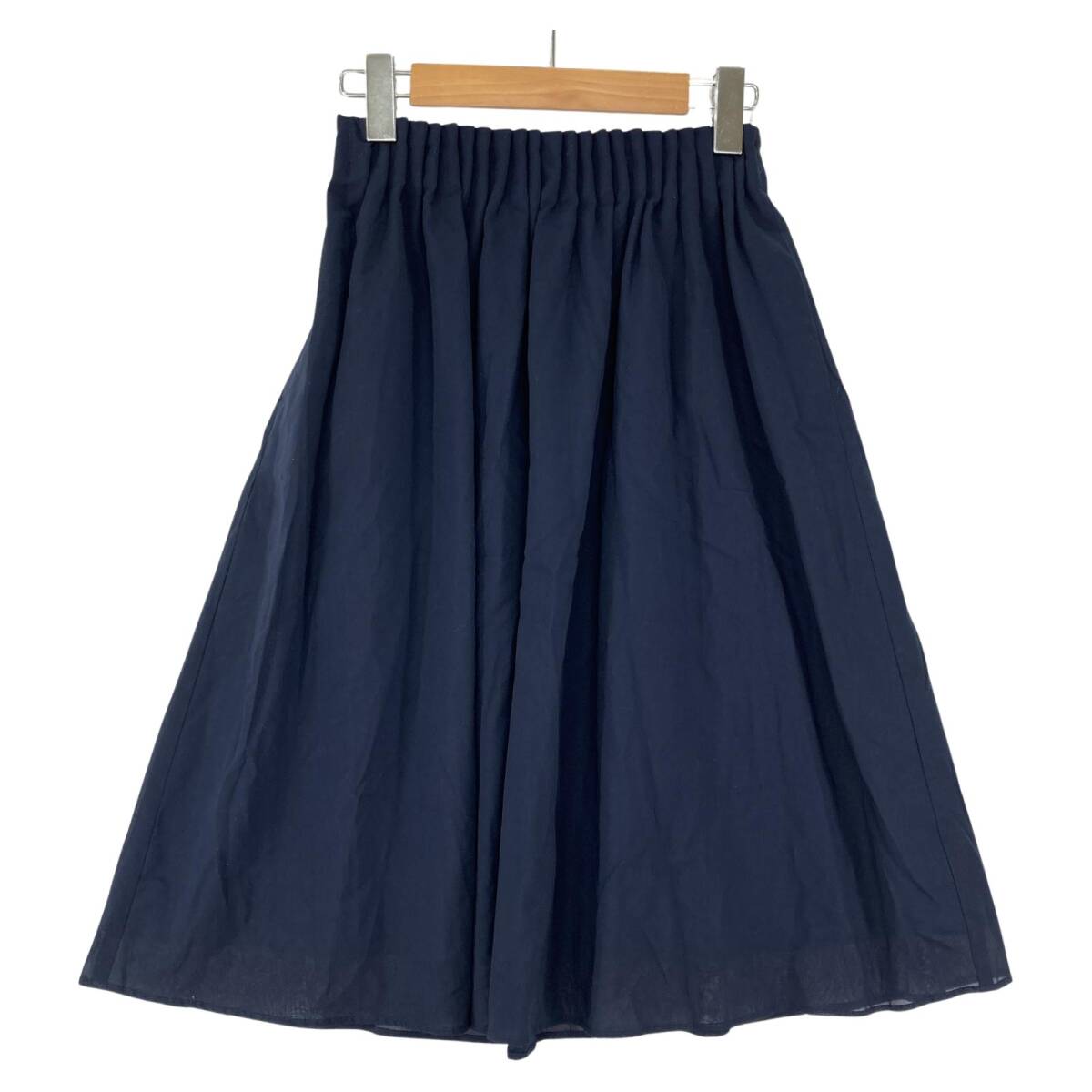 LOUNIE ルーニィ ウエストギャザー フレア スカート size38/ネイビー拍卖