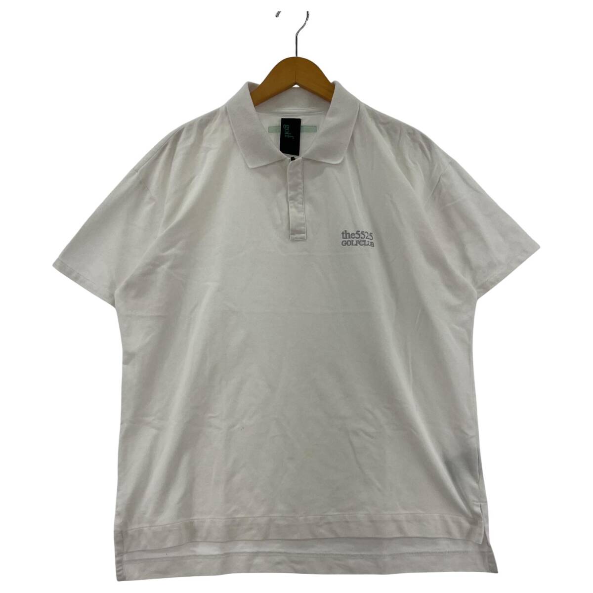 5525golf ゴーゴーニーゴーゴルフ 刺 半袖 ポロシャツ sizeL /ホワイト ゆうパケットOK拍卖