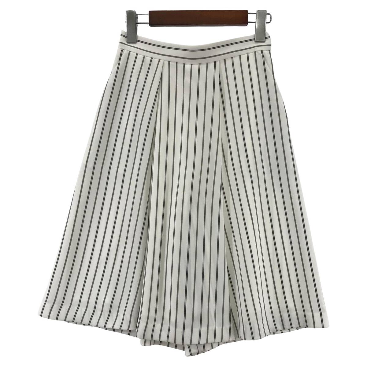 UNTITLED アンタイトル ストライプ ガウチョ パンツ size0/ホワイト系拍卖