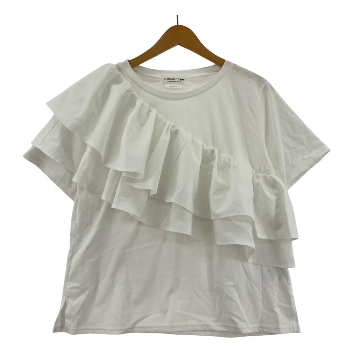 CIAOPANIC TYPY チャオパニックティピー フリル カットソー sizeONE/ホワイト拍卖