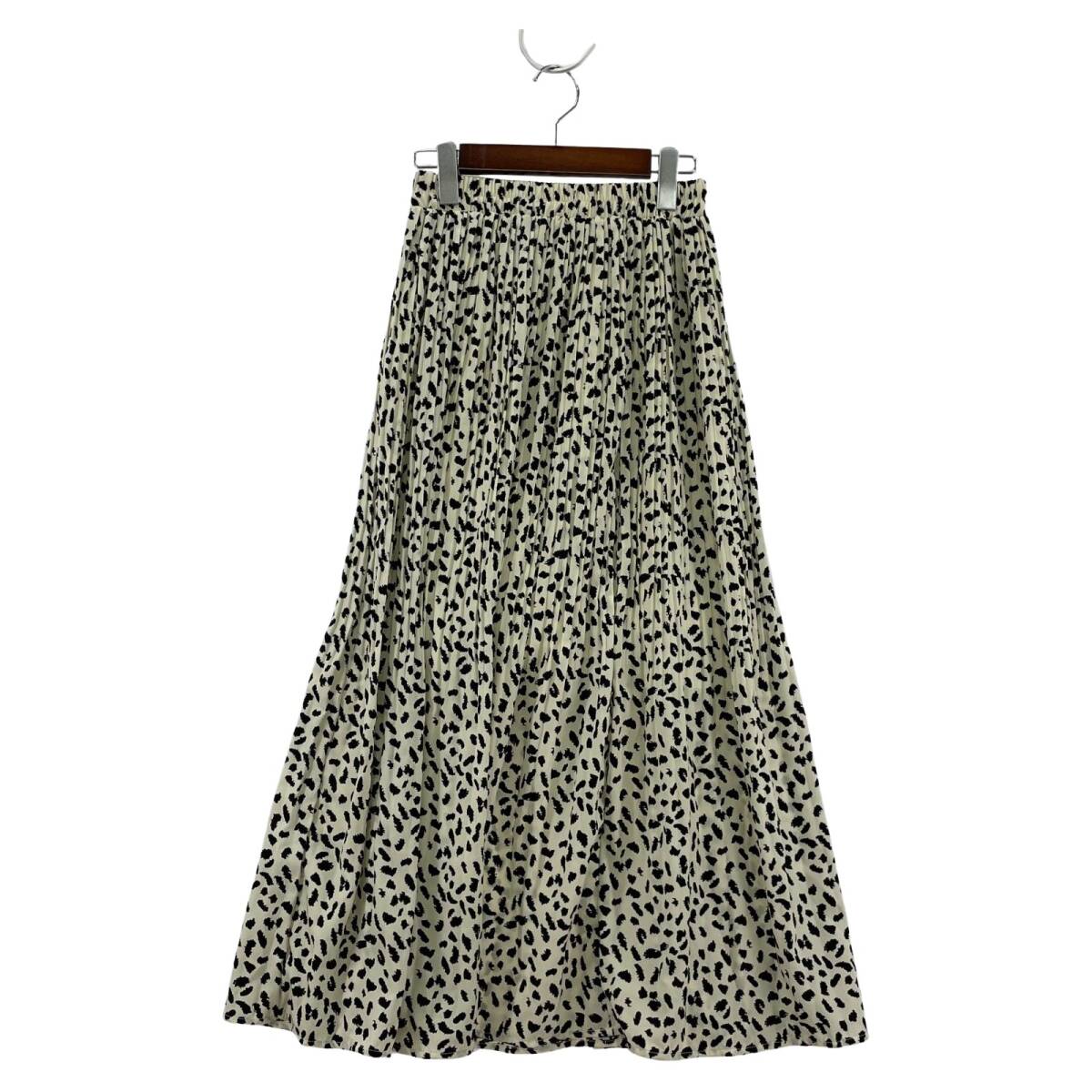 fifth フィフス プリーツ ロング スカート sizeM/ホワイト×ブラック拍卖