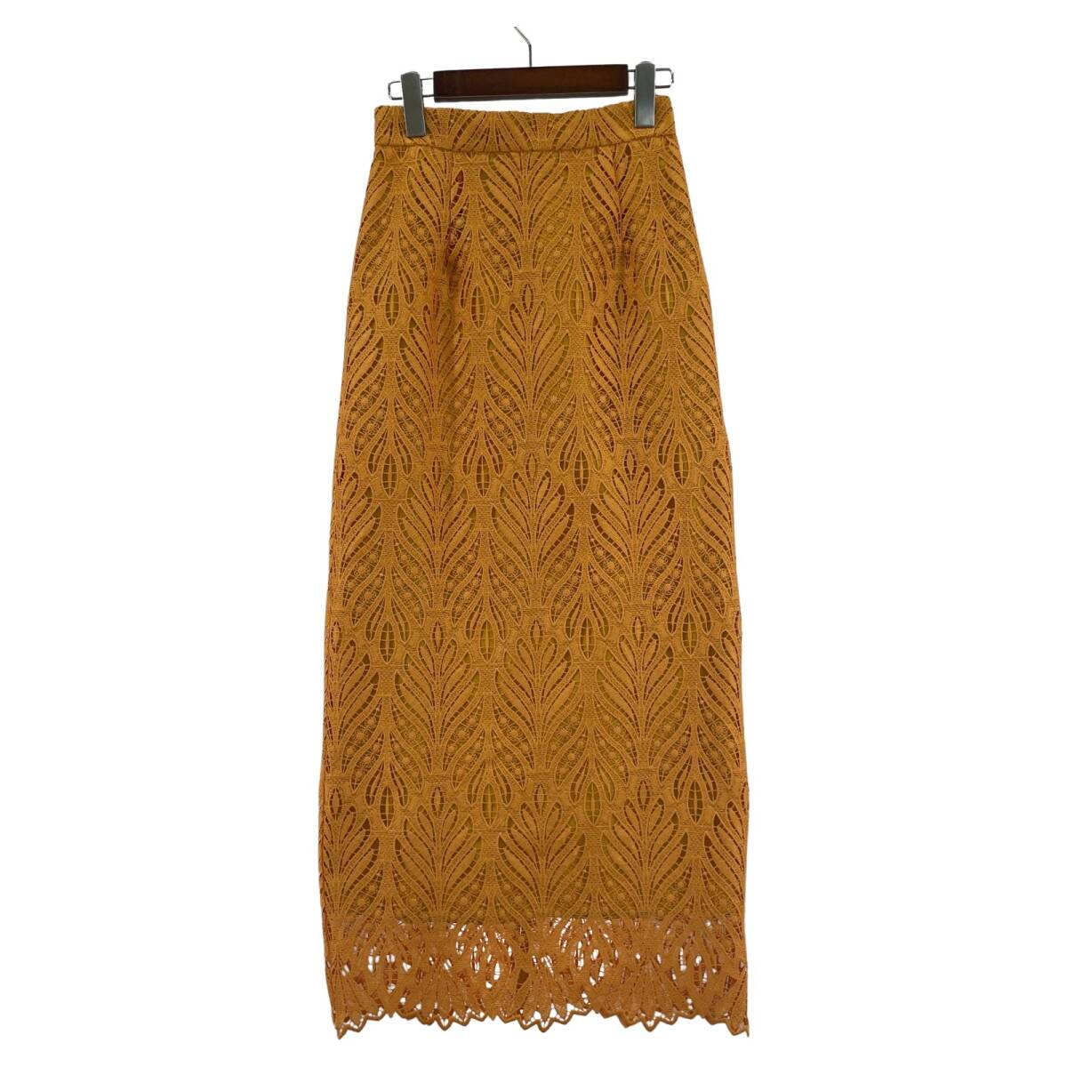 NATURAL BEAUTY BASIC ナチュラルビューティーベーシック カットワーク スカート sizeS/オレンジ拍卖