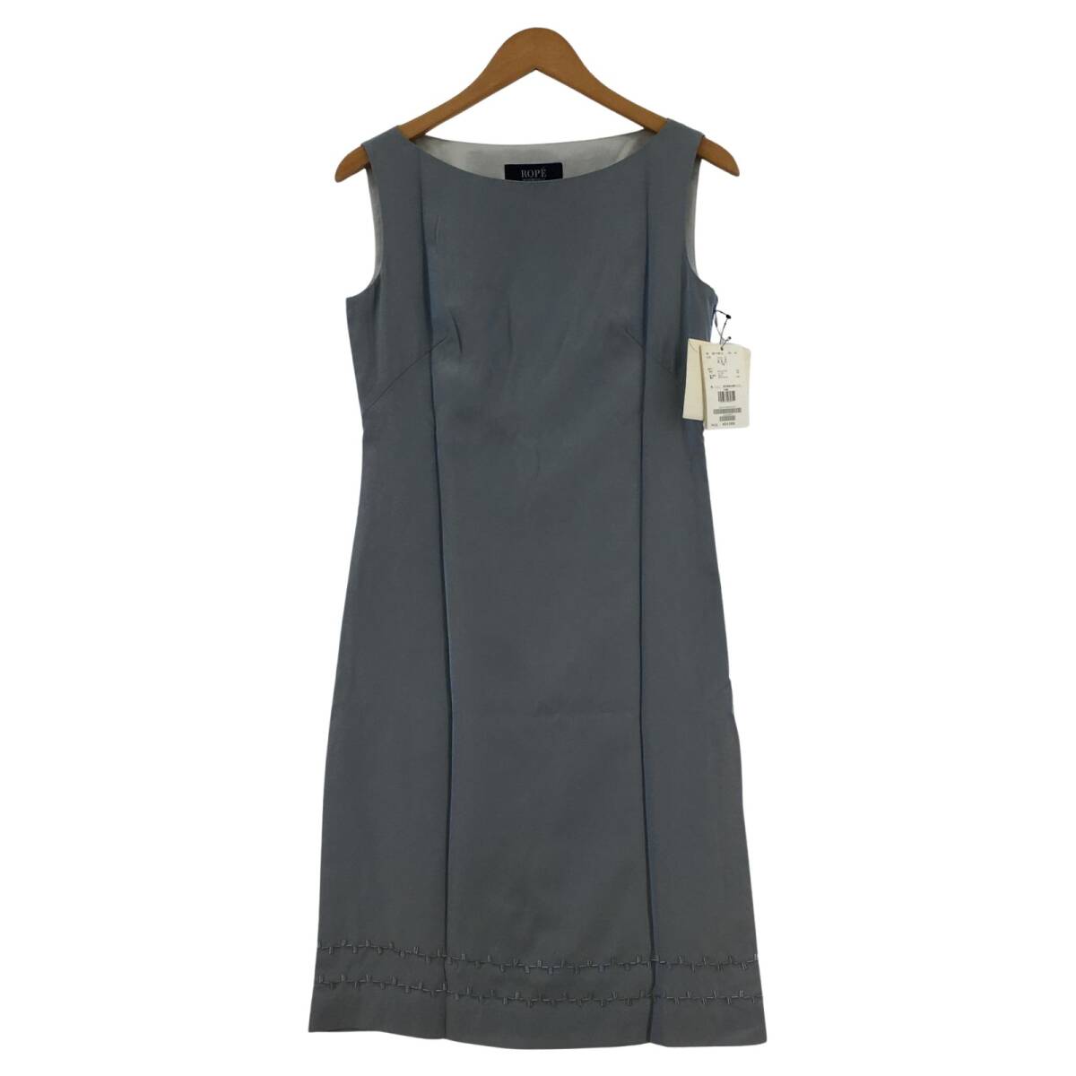 ROPE' ロペ タグ付き 裾ビーズ ノースリーブ ワンピース size7AR/グレー ゆうパケットOK拍卖