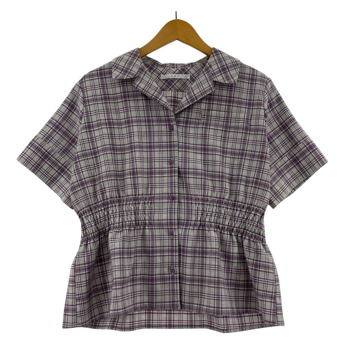 KBF ケービーエフ アーバンリサーチ チェック シャーリング 半袖シャツ sizeOne/パープル系拍卖