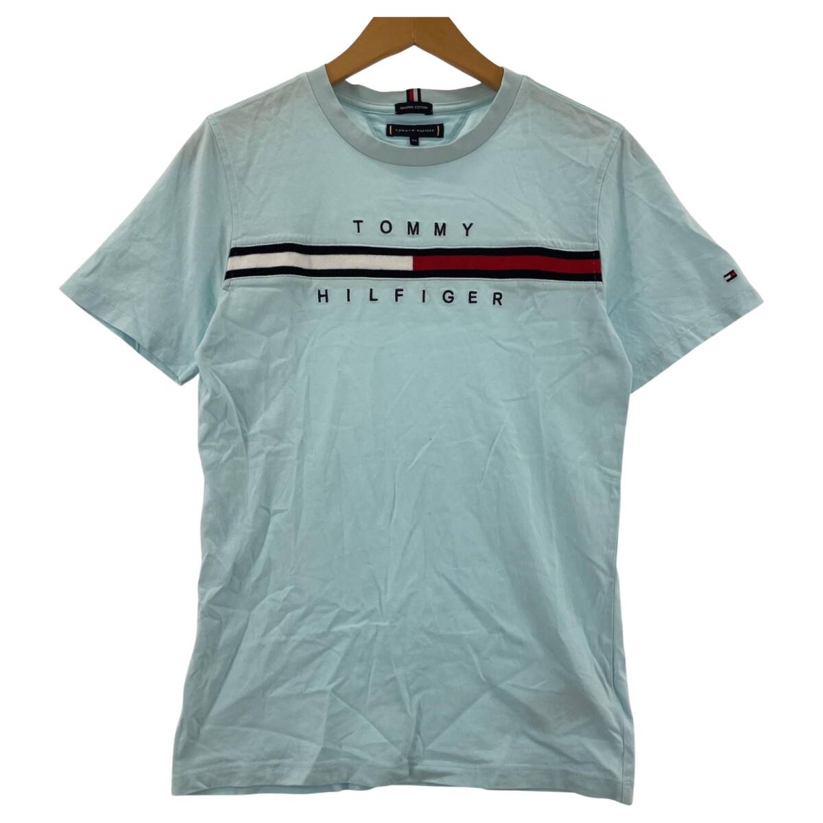 TOMMY HILFIGER トミーヒルフィガー 刺 クルーネック 半袖Tシャツ size164/ライトブルー ゆうパケットOK拍卖