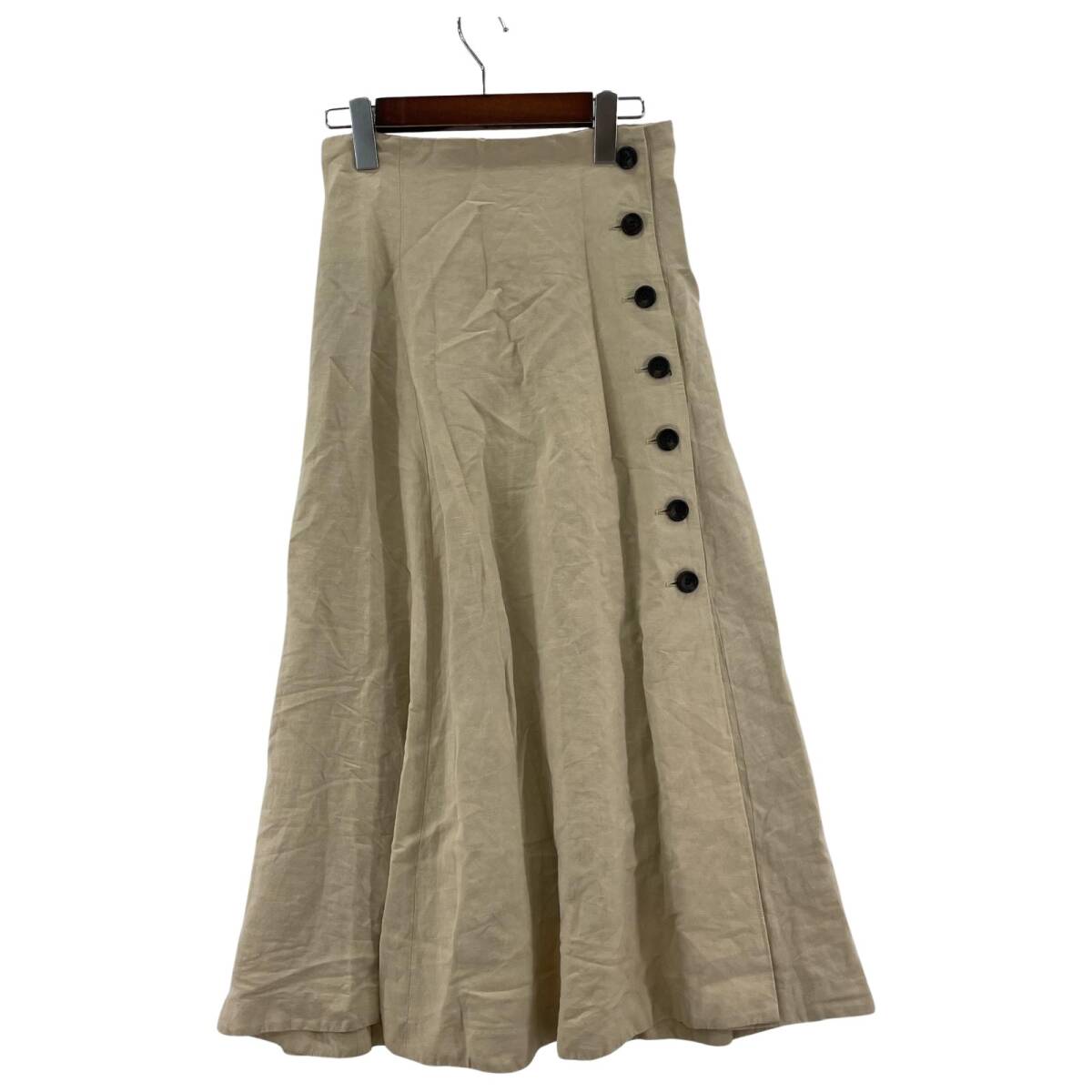 FRAY I.D フレイアイディー リネン混 ロング スカート size0/ベージュ拍卖