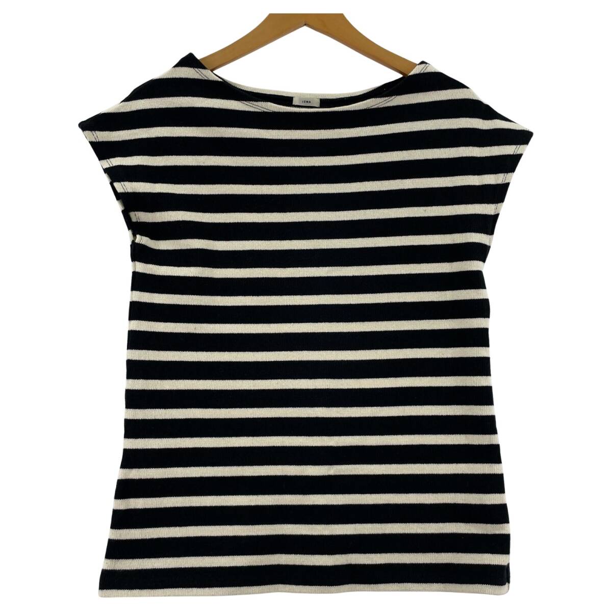 IENA イエナ ボーダーフレンチスリーブ カットソー size表記なし/ブラック×ホワイト ゆうパケットOK拍卖