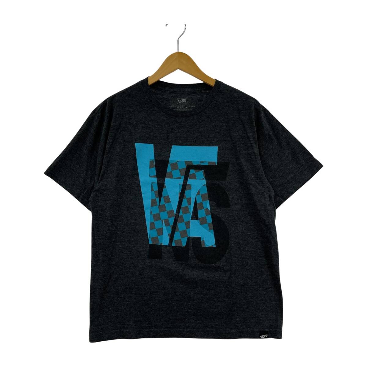 VANS バンズ フロントプリント 半袖Tシャツ sizeXL/ダークグレー拍卖