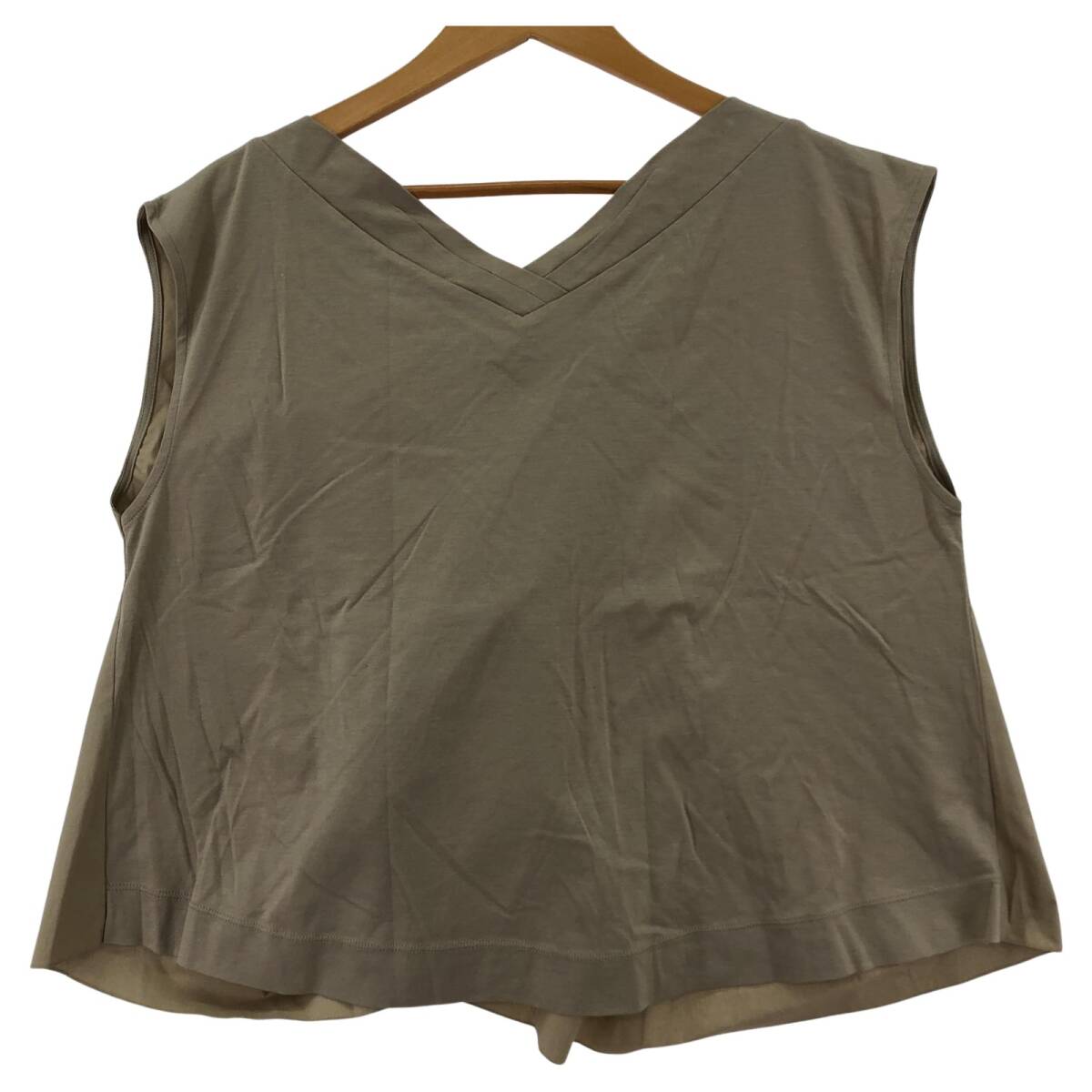 ROPEロペ リボン カットソー size38/ベージュ ゆうパケットOK拍卖