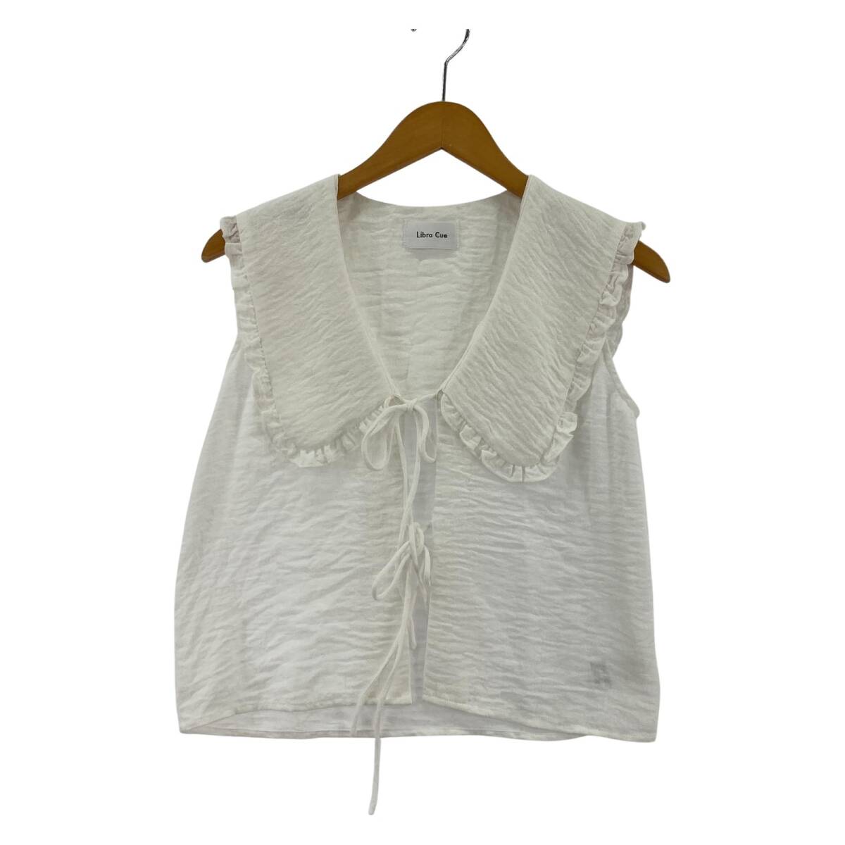 Libra Cue リブラ キュー フリルカラー リボン ベスト sizeF/ホワイト拍卖