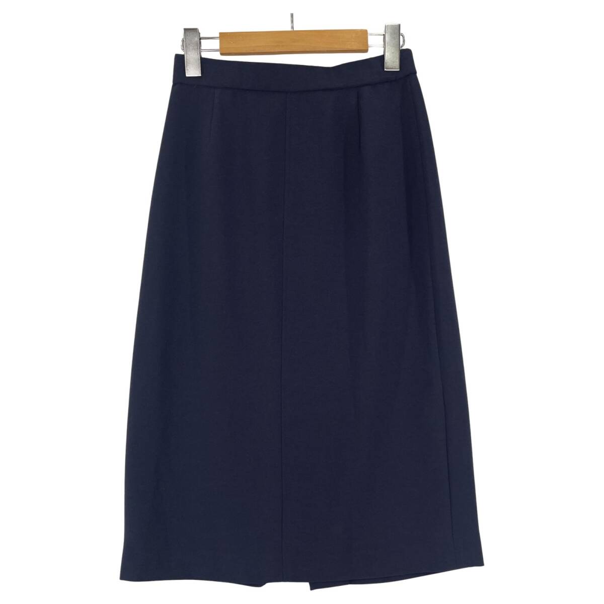 INDIVI インディヴィ バックスリット ナロー スカート size36/ネイビー ゆうパケットOK拍卖