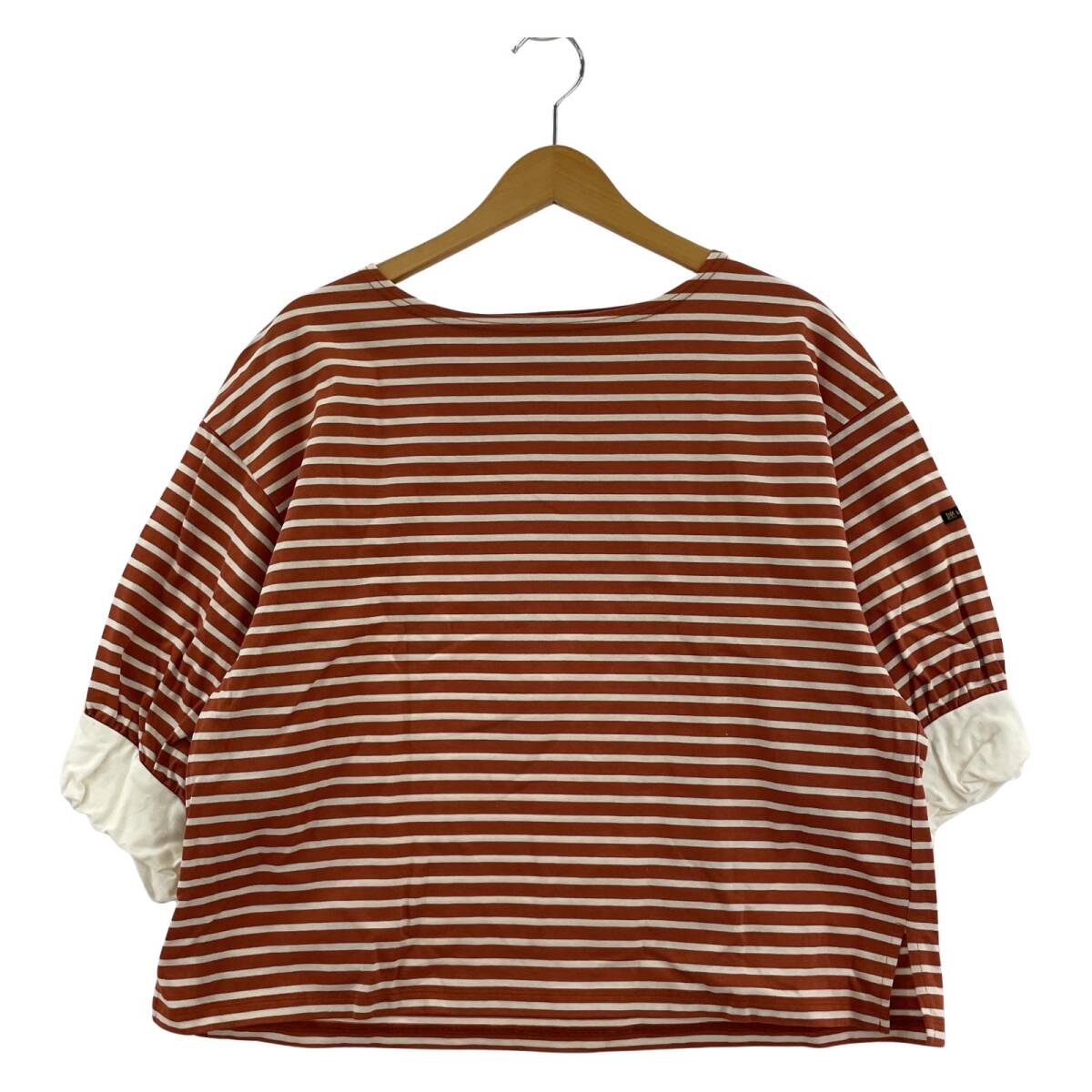 KHA:KI カーキ ボーダー 七分袖 カットソー size1/オレンジ系×ホワイト拍卖
