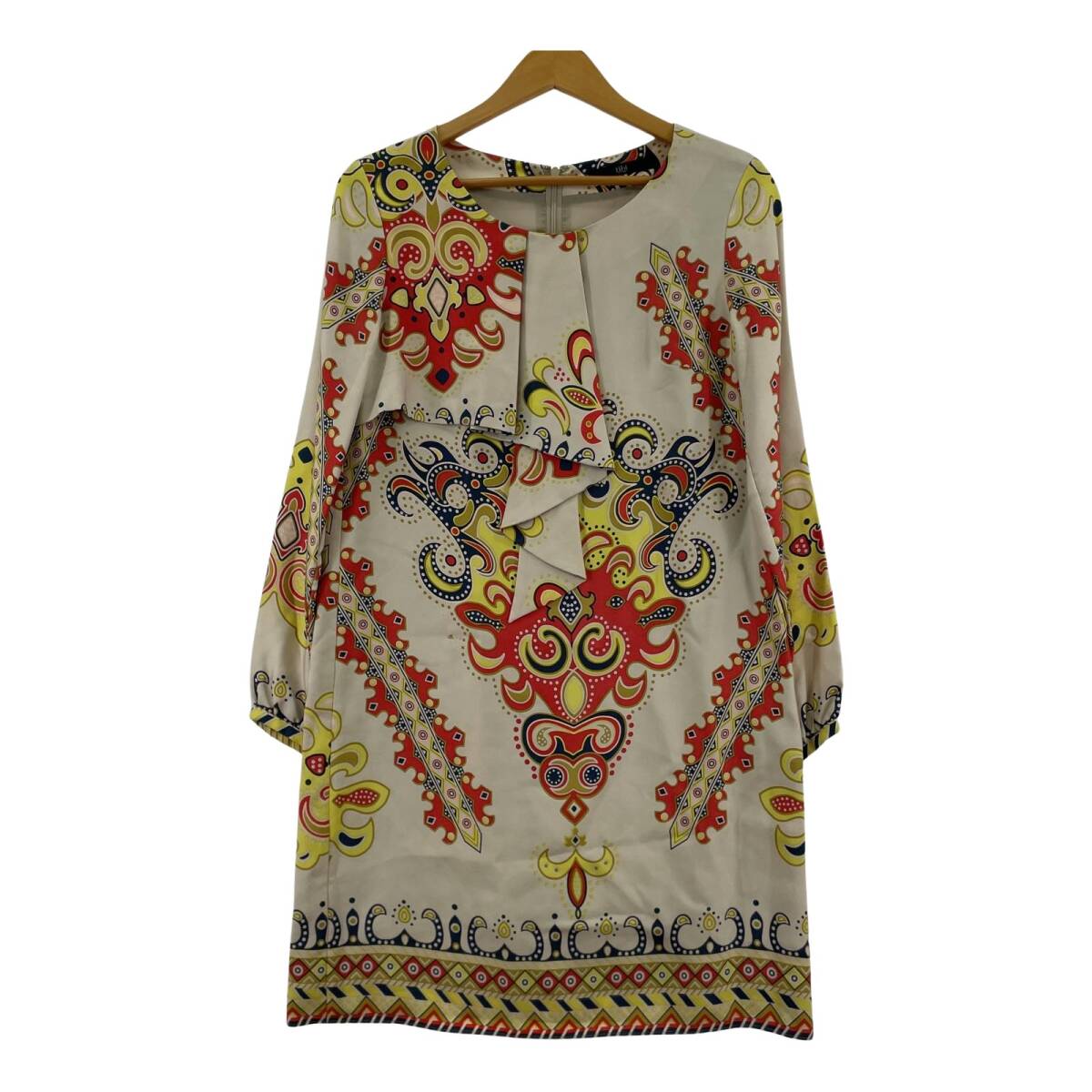 tibi ティビ 総柄 長袖 ミニ ワンピース size2/アイボリー ゆうパケットOK拍卖