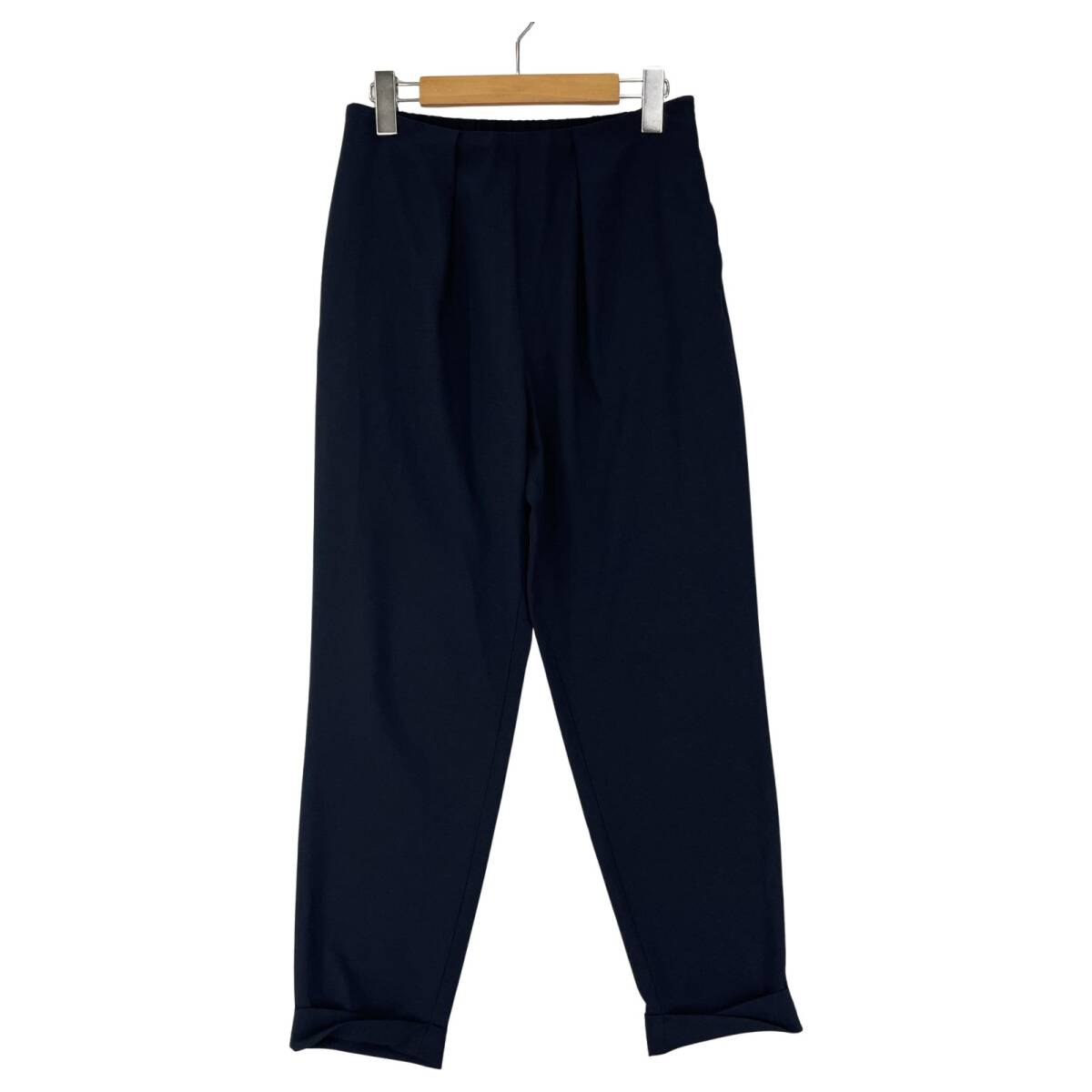 NOLLEY'S sophi ノーリーズソフィ ロールアップ タック トラウザー パンツ size38/ネイビー ゆうパケットOK拍卖