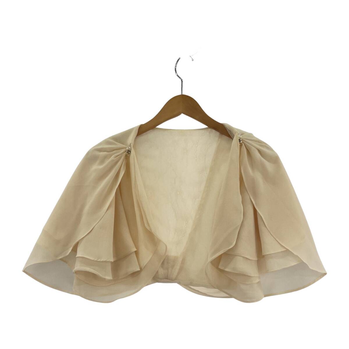 axes femme アクシーズファム シフォン フォーマル ボレロ カーディガン sizeM/ライトベージュ ゆうパケットOK拍卖