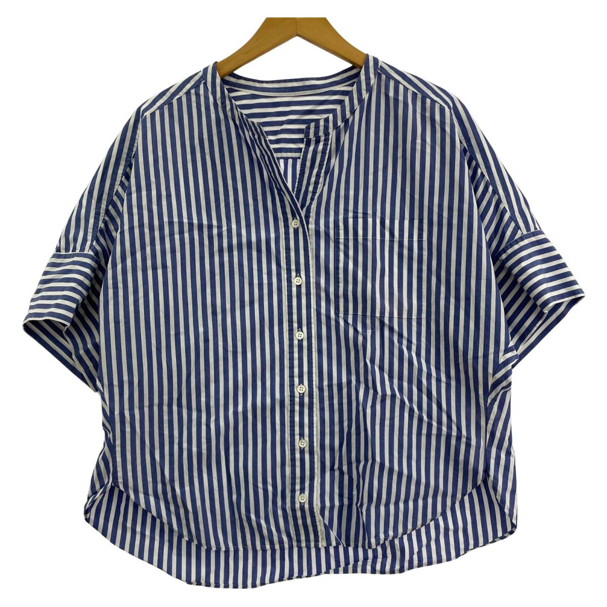 green label relaxing グリーンレーベルリラクシング ストライプ シャツ カットソー size表記なし/ブルー×ホワイト ゆうパケットOK拍卖