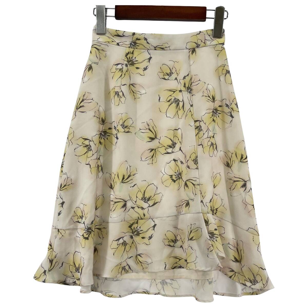 PROPORTION BODY DRESSING プロポーションボディ ドレッシング フラワープリント スカート size1/ホワイト系 ゆうパケットOK拍卖