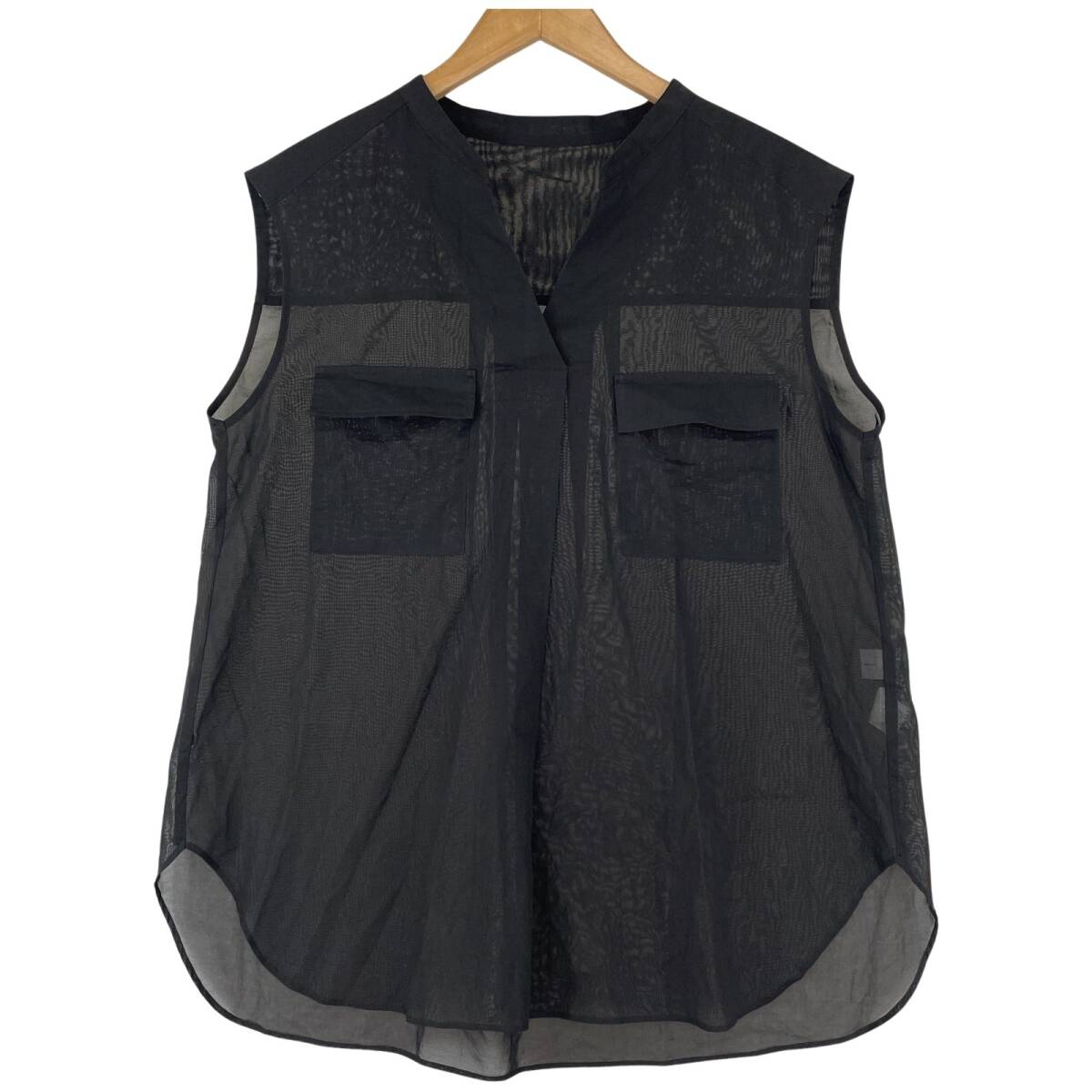 greenlabelrelaxingユナイテッドアローズ ノースリーブシアー カットソー size表記なし/ブラック ゆうパケットOK拍卖