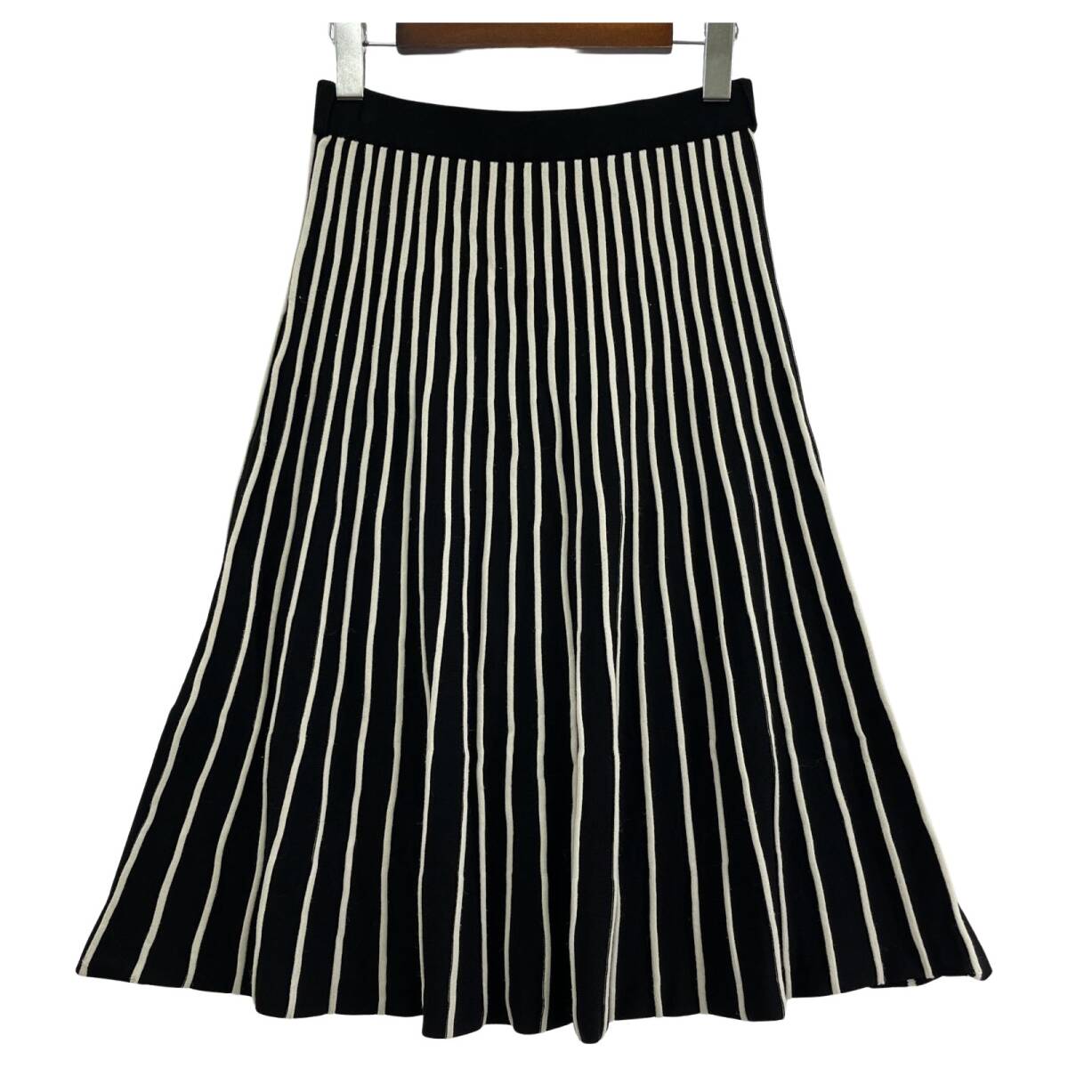 any SiS エニィスィス ストライプ スカート size2/ブラック×ホワイト ゆうパケットOK拍卖