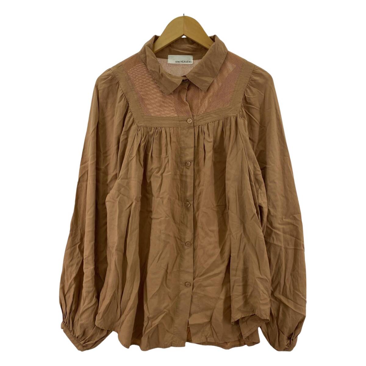 GENE HEAVENS ジーンヘブンズ ブラウス sizeF/ベージュ ゆうパケットOK拍卖
