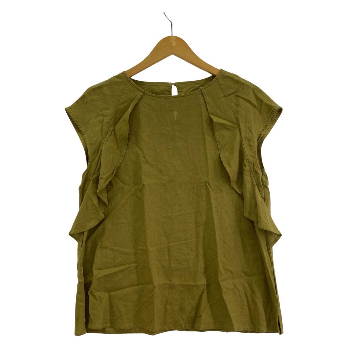Dessin デッサン ノースリーブ フリル カットソー size3/ベージュ ゆうパケットOK拍卖
