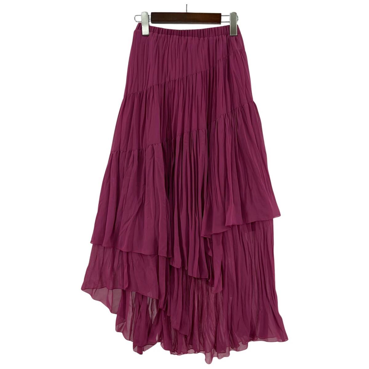 美品 Diagram ダイアグラム タグ付き ワッシャーティアード スカート size36/ピンク系拍卖