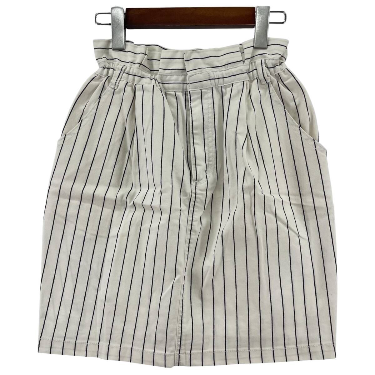 Heather ヘザー ストライプ スカート sizeS/ホワイト×ネイビー拍卖