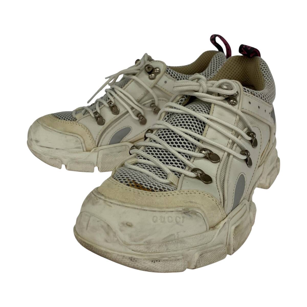 GUCCI グッチ 543162 プラットフォーム スニーカー size7 1/2/オフホワイト拍卖